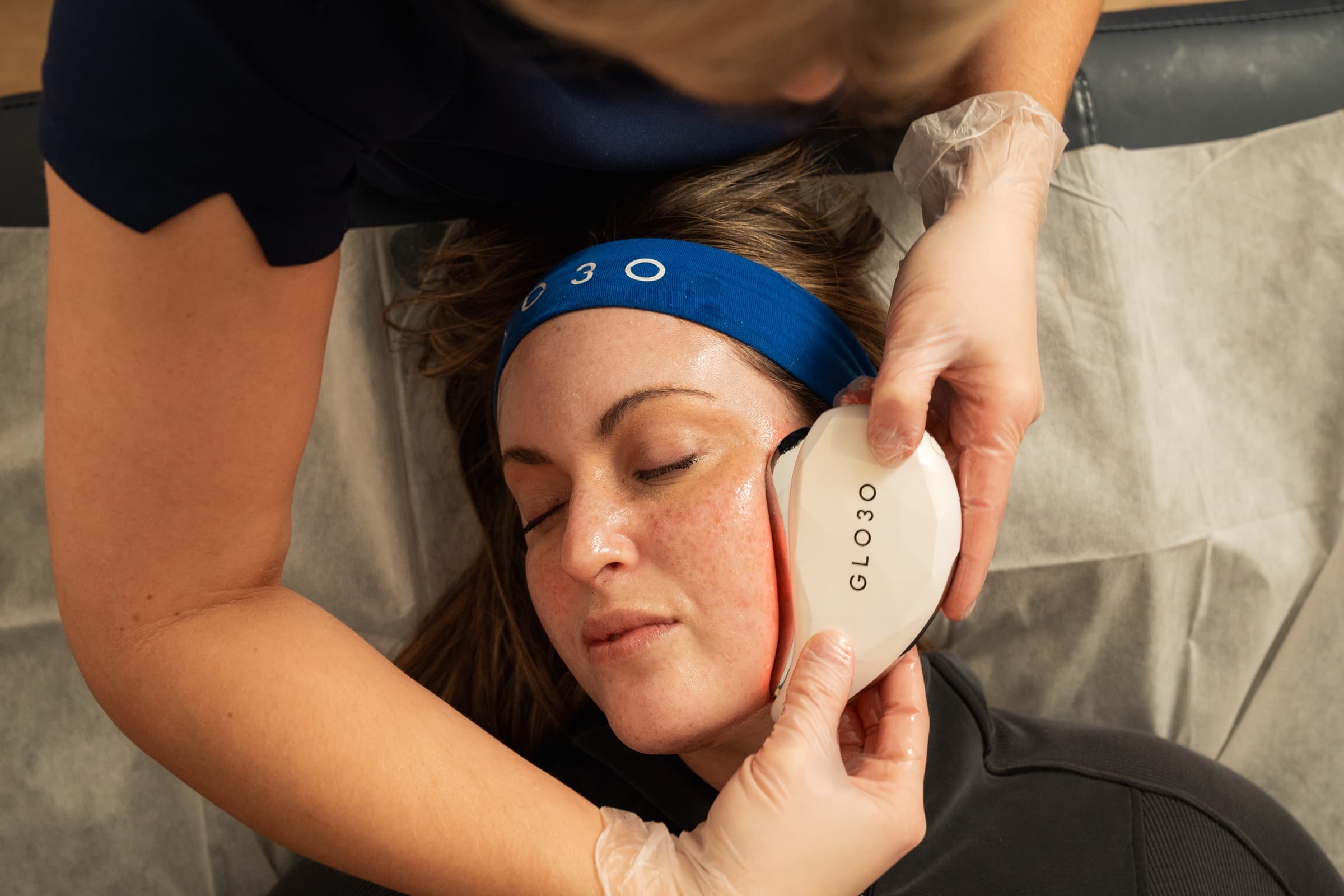 SmartGLO — medical-designed facial in progress